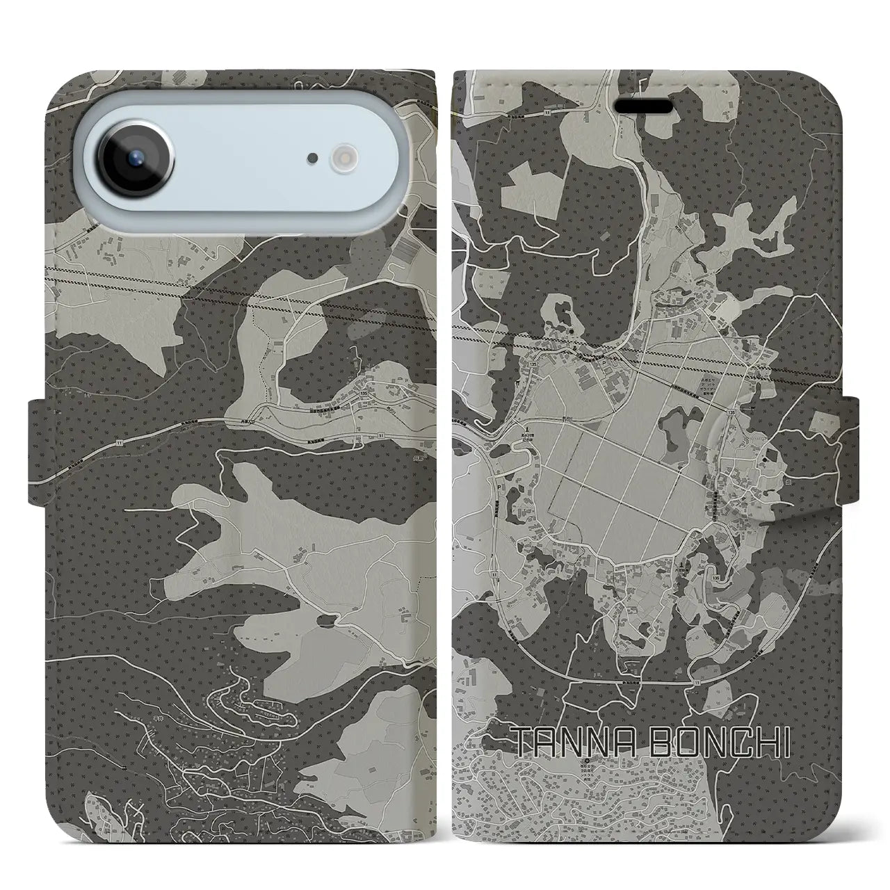 【丹那盆地(静岡県)】地図柄iPhoneケース(手帳タイプ)