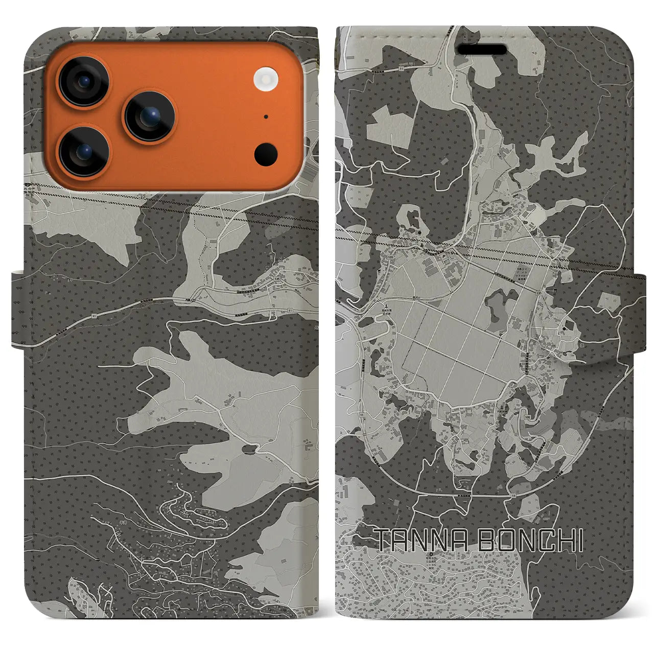 【丹那盆地(静岡県)】地図柄iPhoneケース(手帳タイプ)