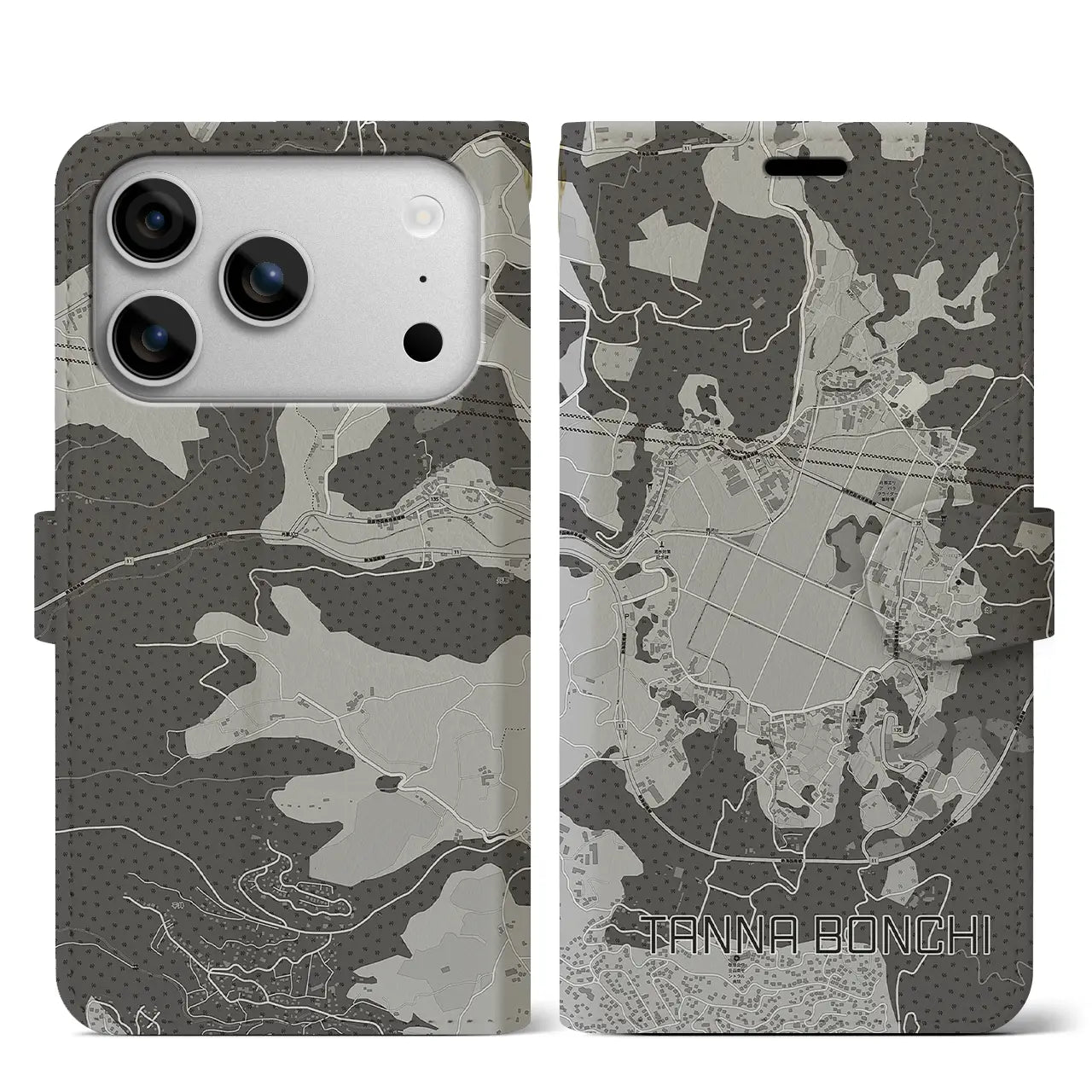 【丹那盆地(静岡県)】地図柄iPhoneケース(手帳タイプ)