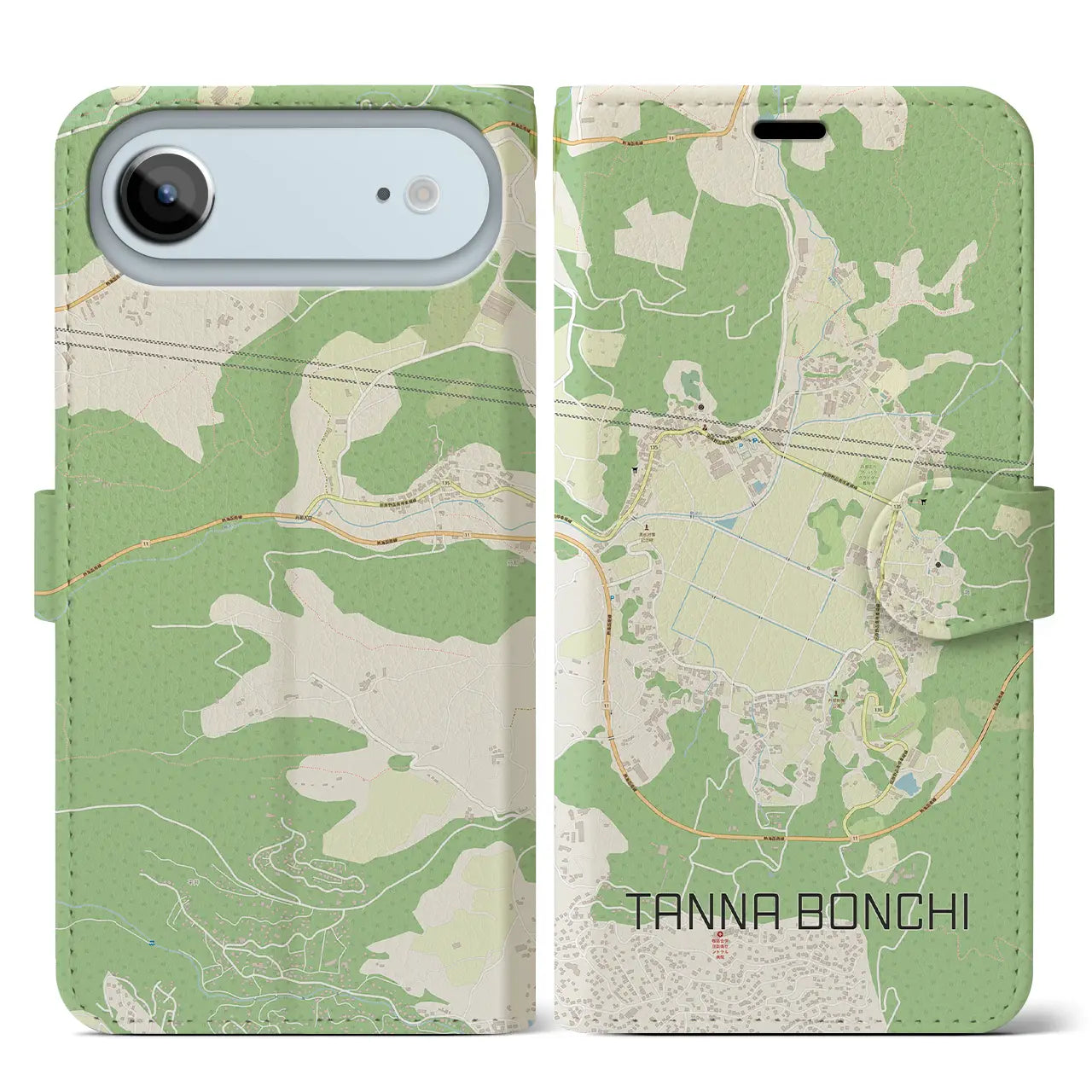 【丹那盆地(静岡県)】地図柄iPhoneケース(手帳タイプ)