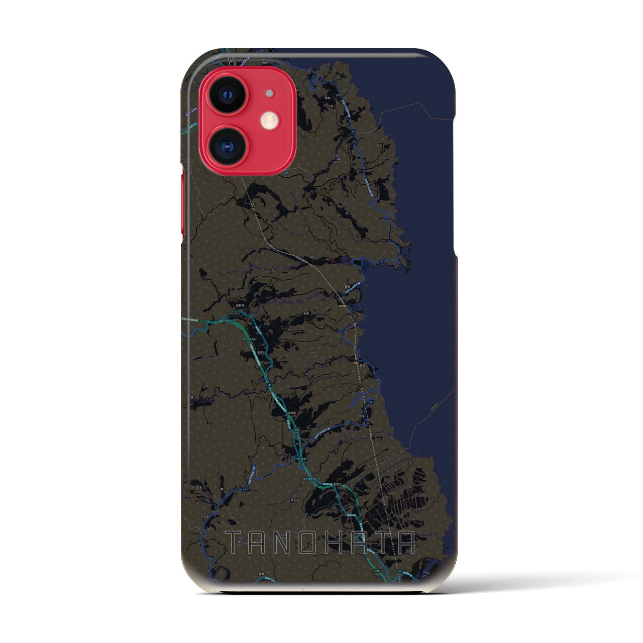 【田野畑(岩手県)】地図柄iPhoneケース(バックカバータイプ)