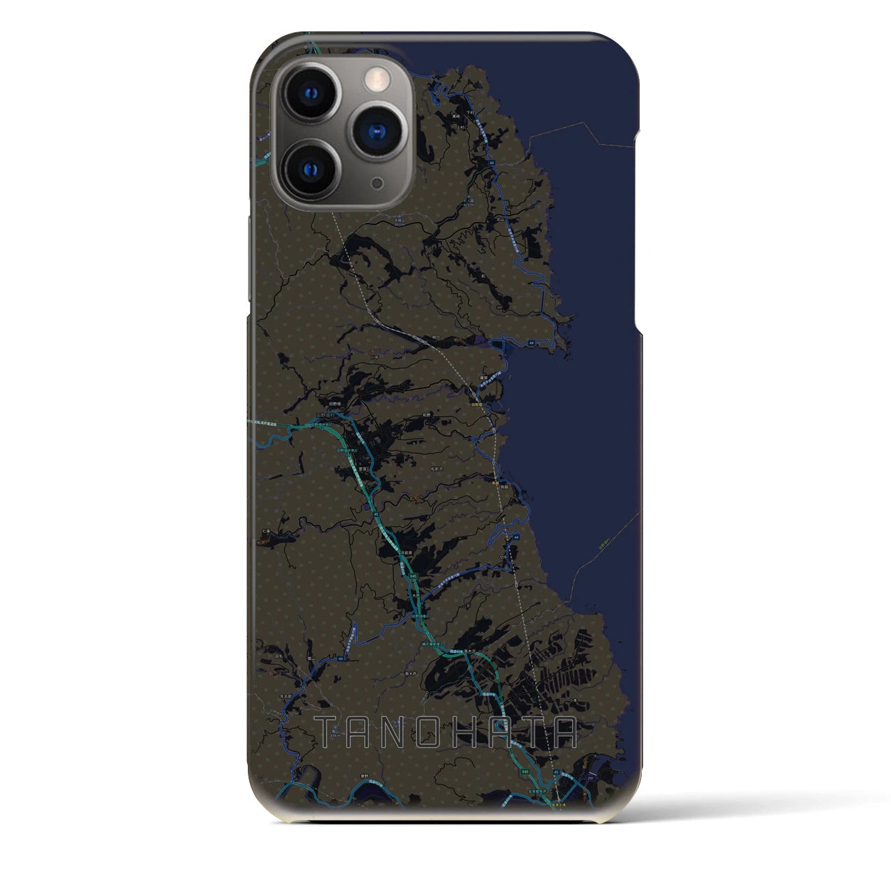 【田野畑(岩手県)】地図柄iPhoneケース(バックカバータイプ)