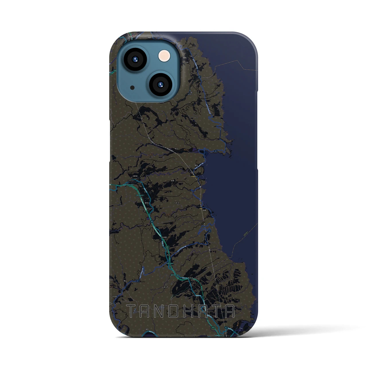 【田野畑(岩手県)】地図柄iPhoneケース(バックカバータイプ)