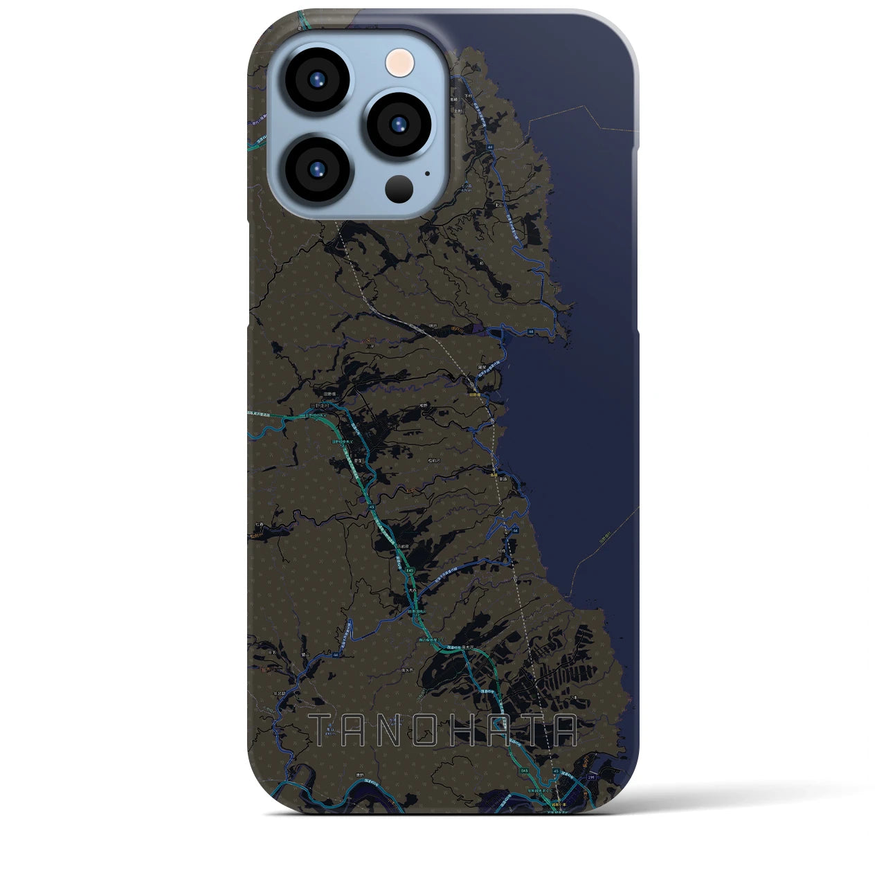【田野畑(岩手県)】地図柄iPhoneケース(バックカバータイプ)