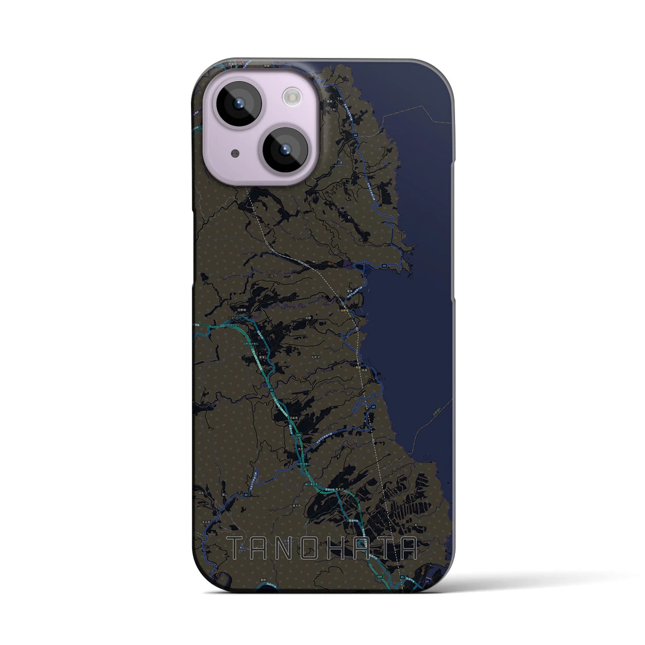 【田野畑(岩手県)】地図柄iPhoneケース(バックカバータイプ)