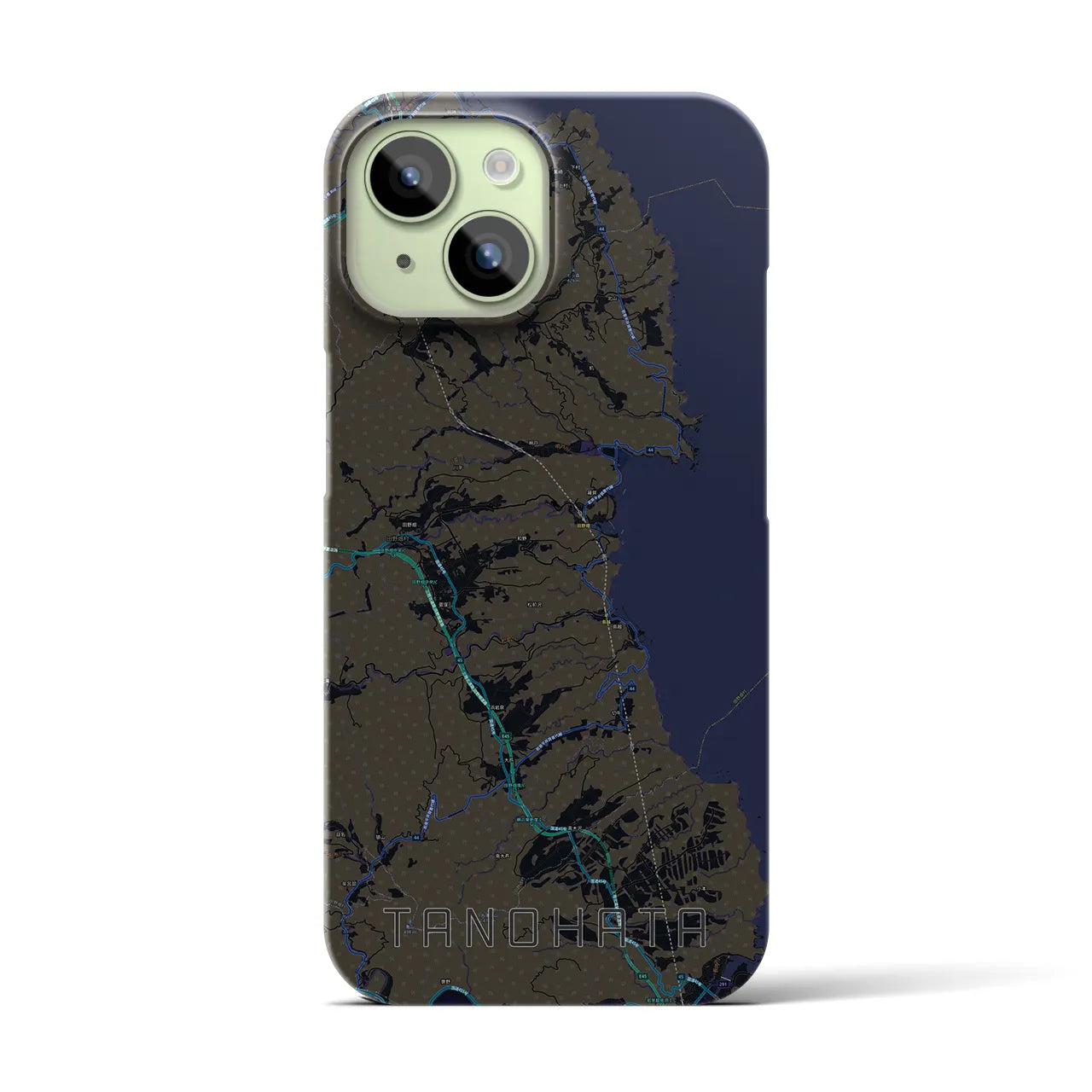 【田野畑(岩手県)】地図柄iPhoneケース(バックカバータイプ)
