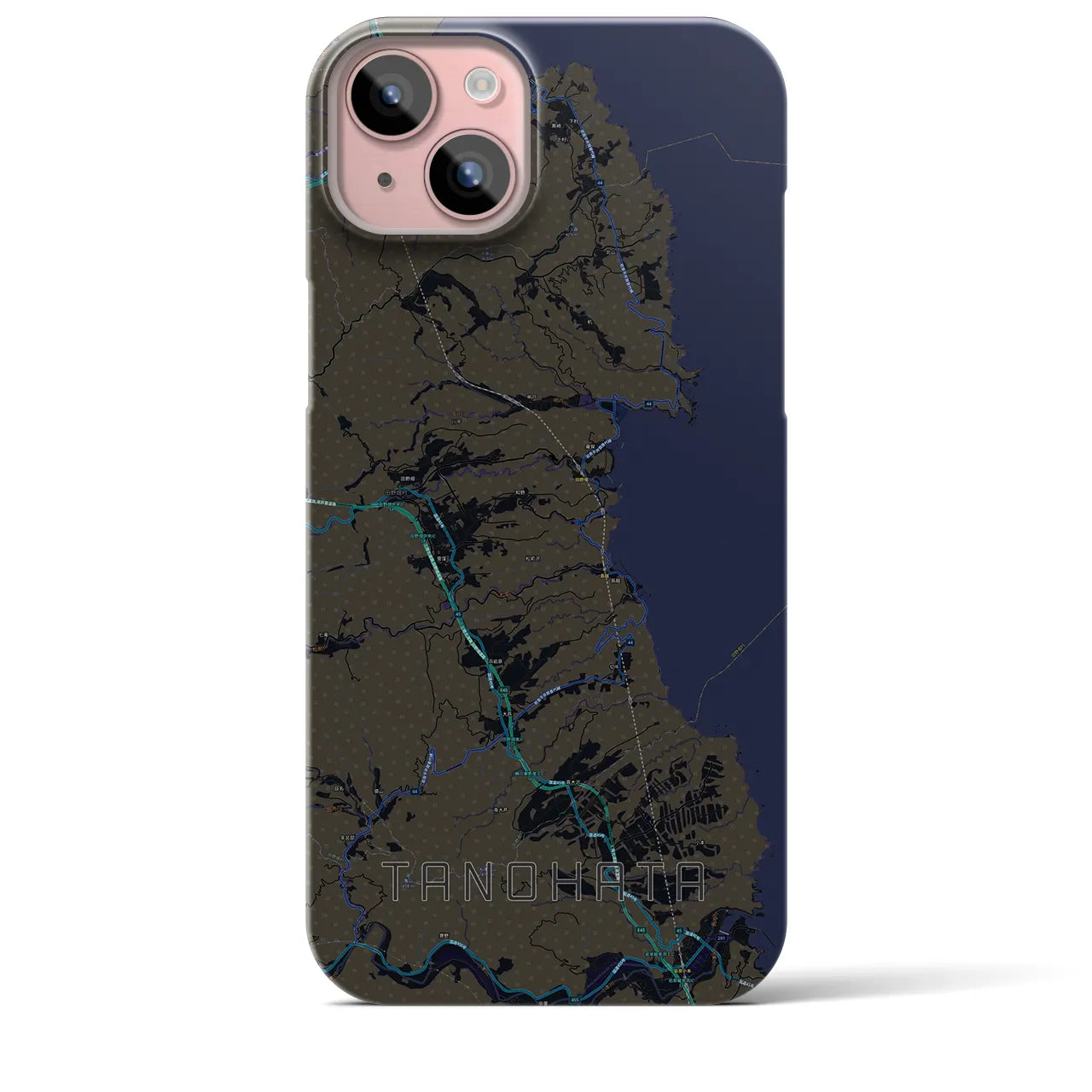 【田野畑(岩手県)】地図柄iPhoneケース(バックカバータイプ)