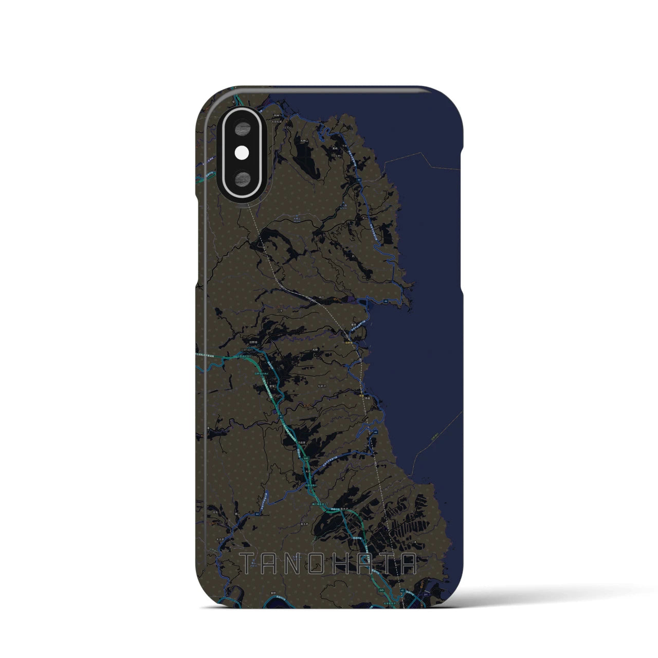 【田野畑(岩手県)】地図柄iPhoneケース(バックカバータイプ)