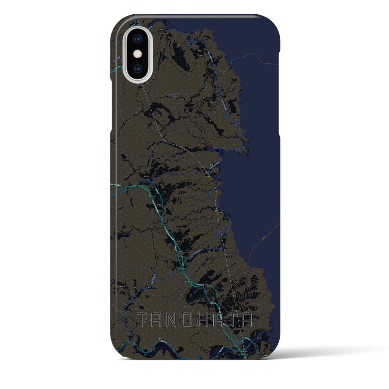 【田野畑(岩手県)】地図柄iPhoneケース(バックカバータイプ)