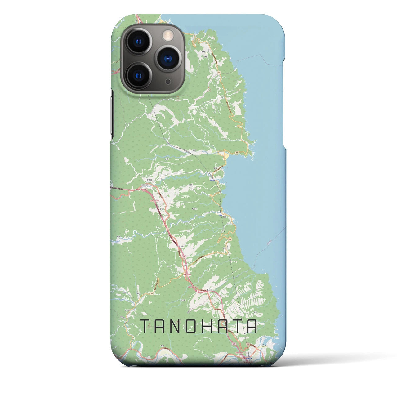 【田野畑(岩手県)】地図柄iPhoneケース(バックカバータイプ)
