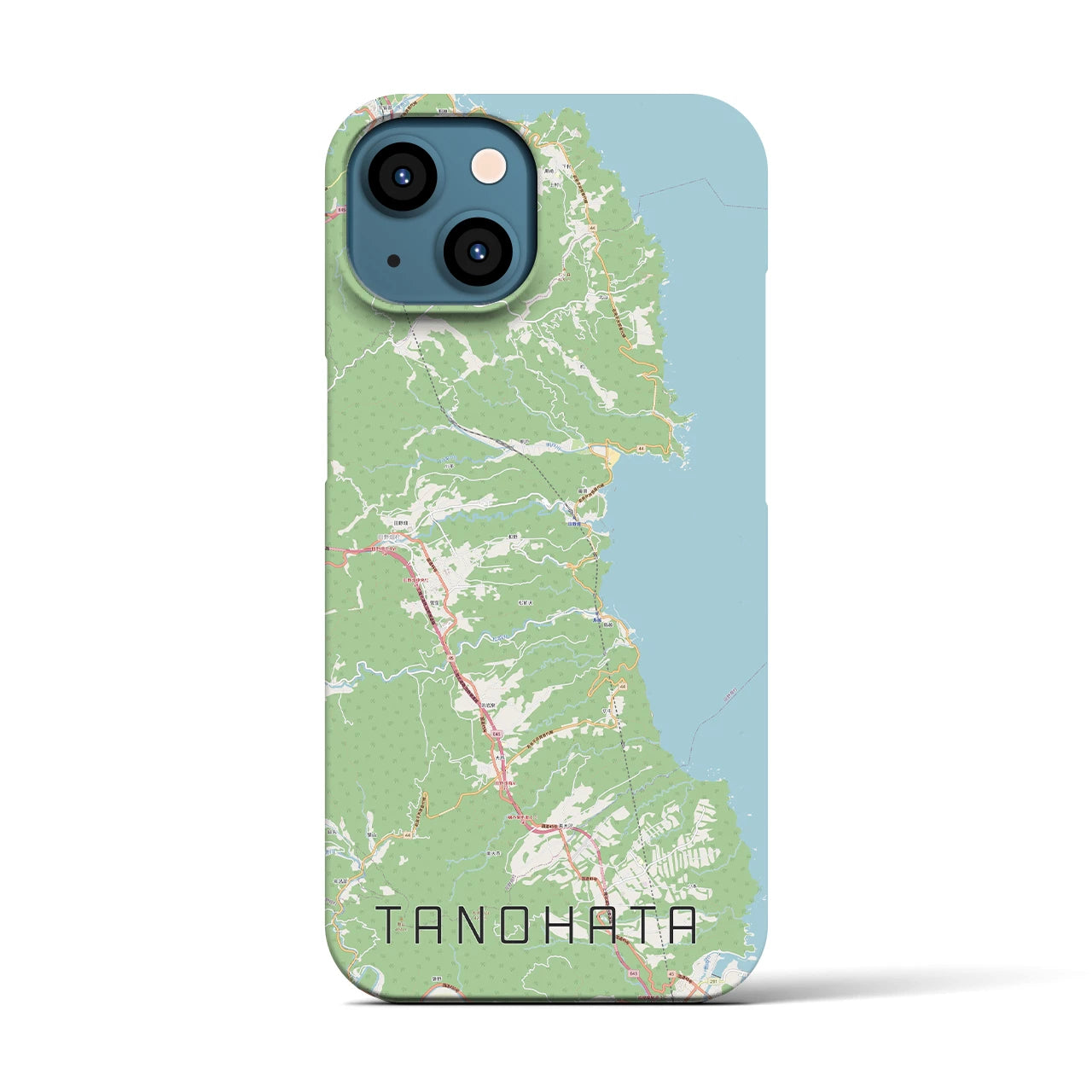 【田野畑(岩手県)】地図柄iPhoneケース(バックカバータイプ)
