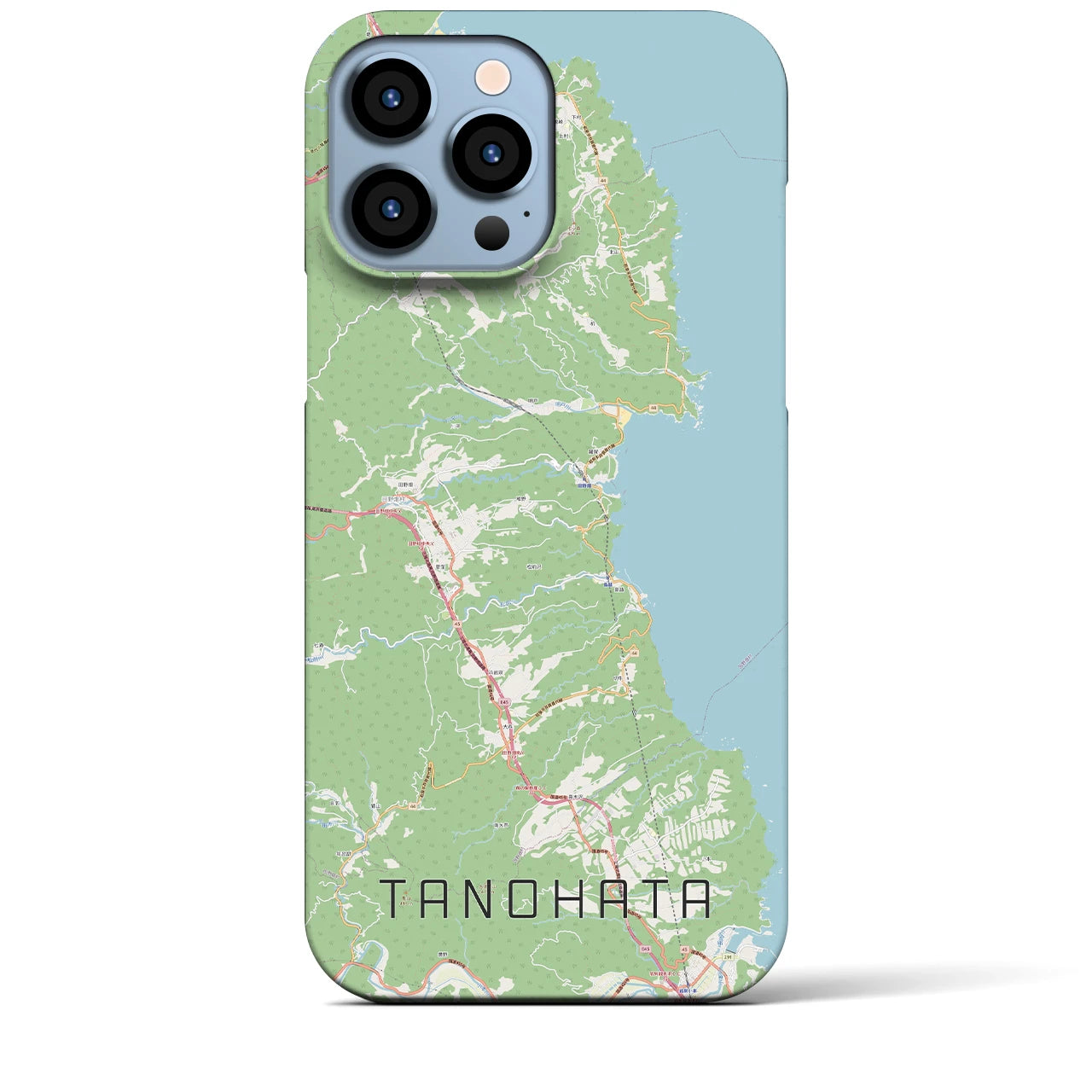 【田野畑(岩手県)】地図柄iPhoneケース(バックカバータイプ)