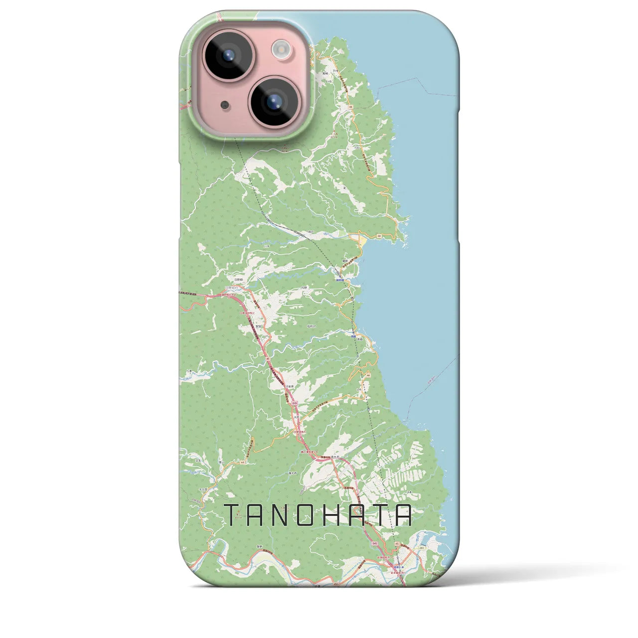 【田野畑(岩手県)】地図柄iPhoneケース(バックカバータイプ)