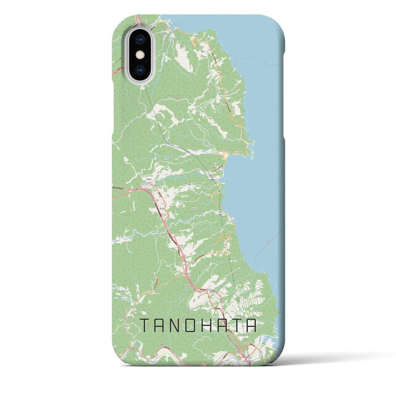 【田野畑(岩手県)】地図柄iPhoneケース(バックカバータイプ)