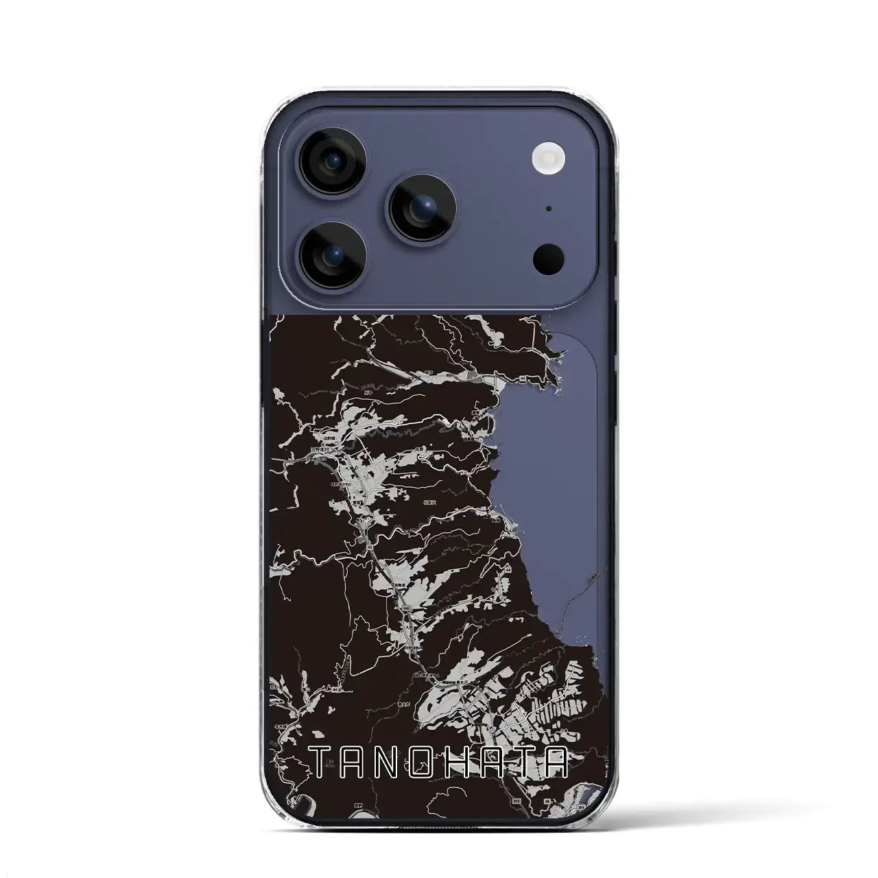 【田野畑(岩手県)】地図柄iPhoneケース(クリアタイプ)モノトーン・iPhone 17 Pro Max 用