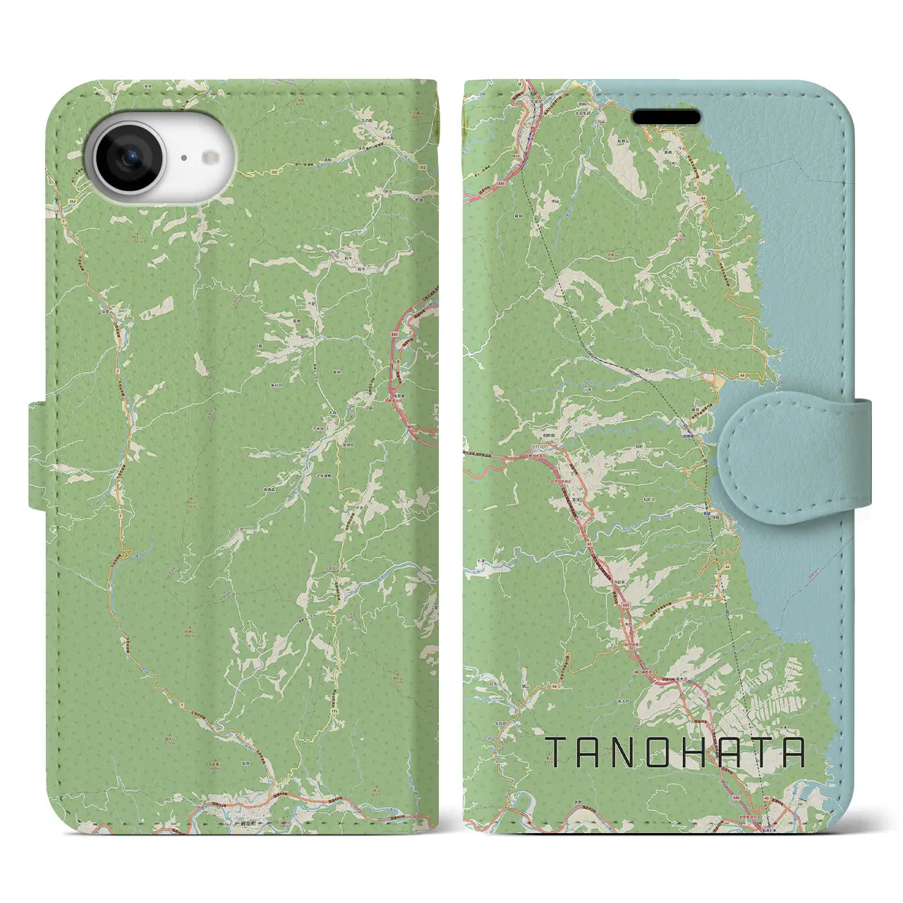 【田野畑(岩手県)】地図柄iPhoneケース(手帳タイプ)