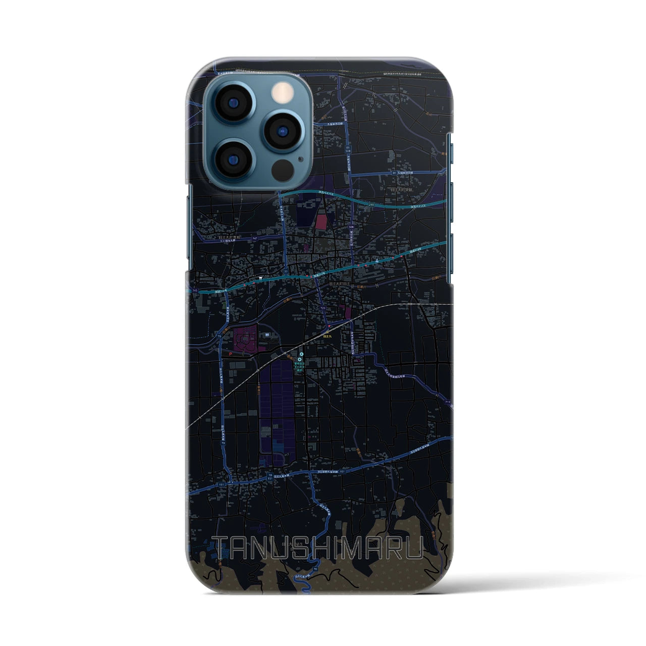 【田主丸(福岡県)】地図柄iPhoneケース(バックカバータイプ)