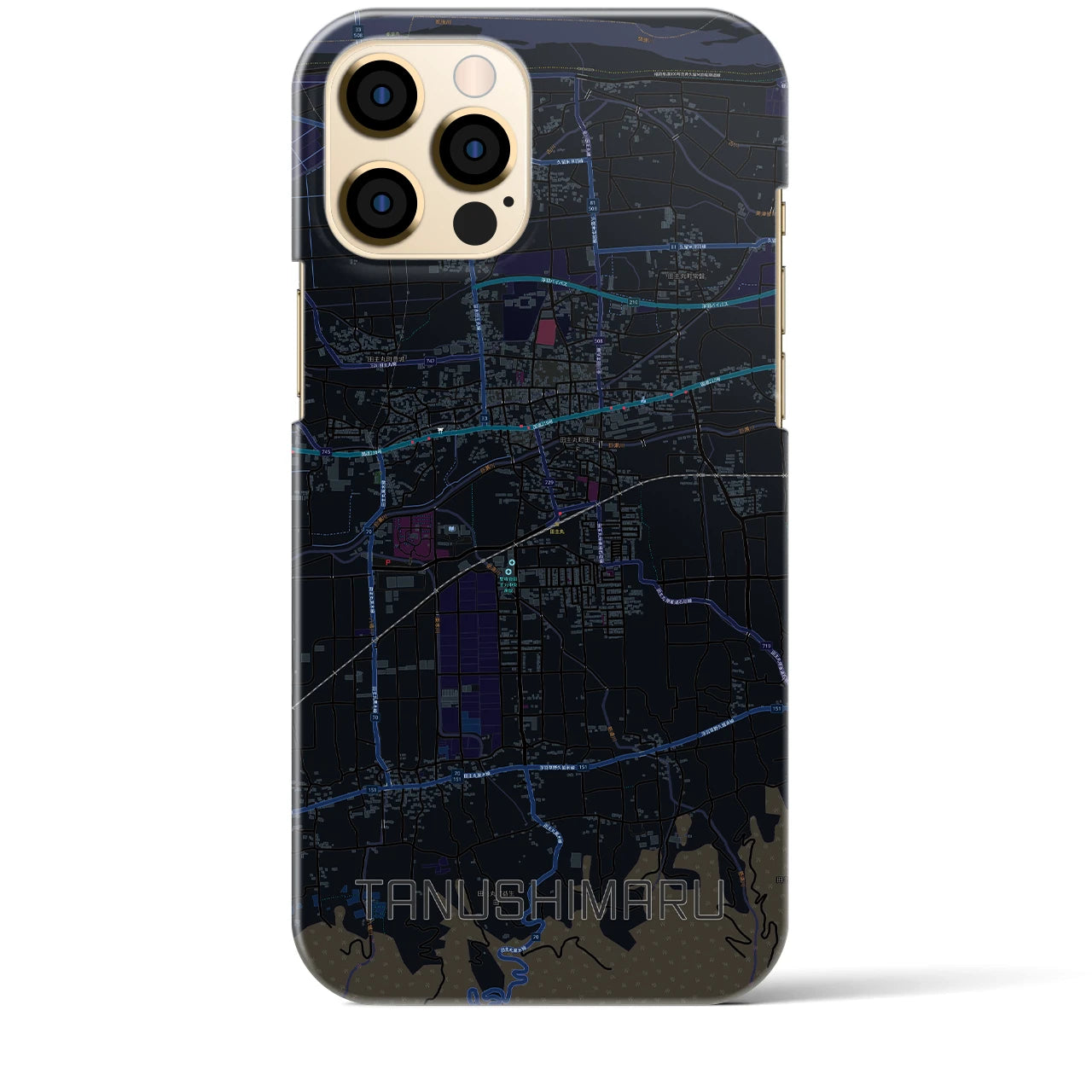【田主丸(福岡県)】地図柄iPhoneケース(バックカバータイプ)