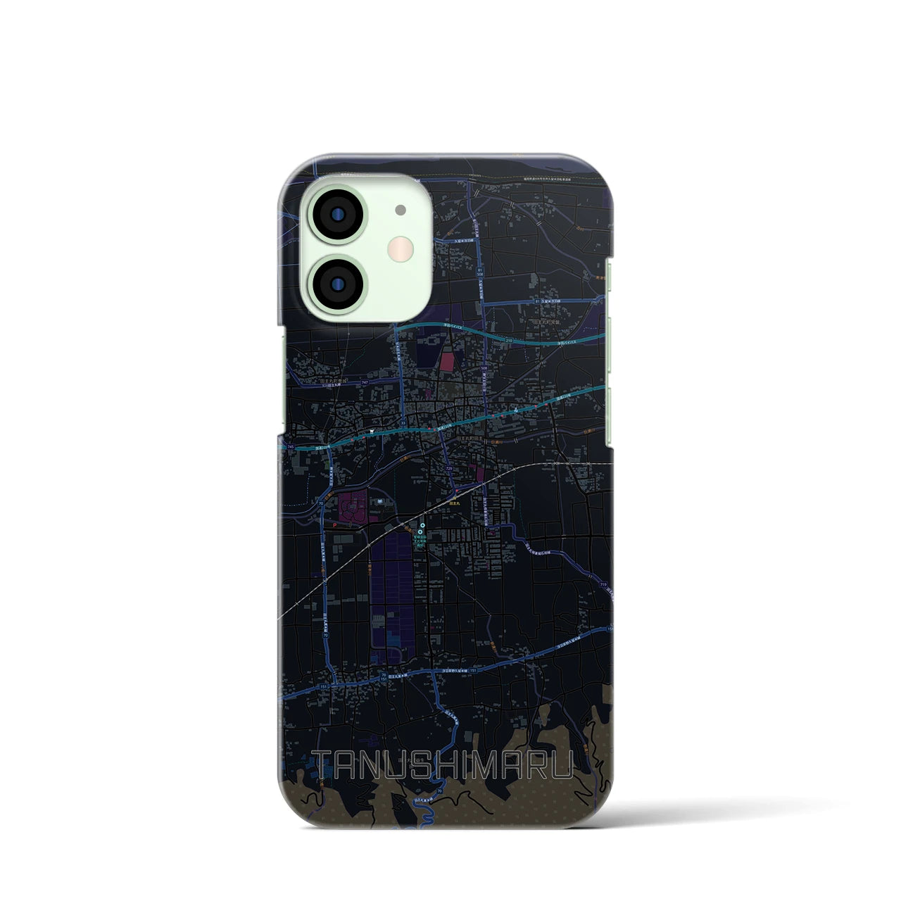【田主丸(福岡県)】地図柄iPhoneケース(バックカバータイプ)