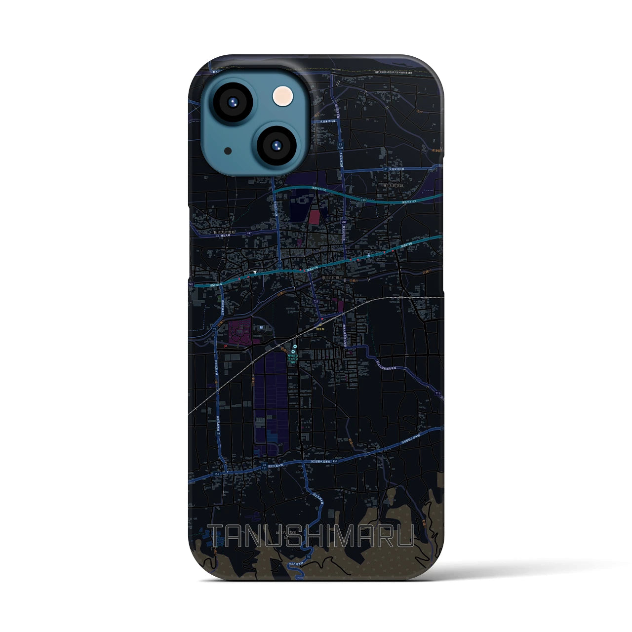 【田主丸(福岡県)】地図柄iPhoneケース(バックカバータイプ)