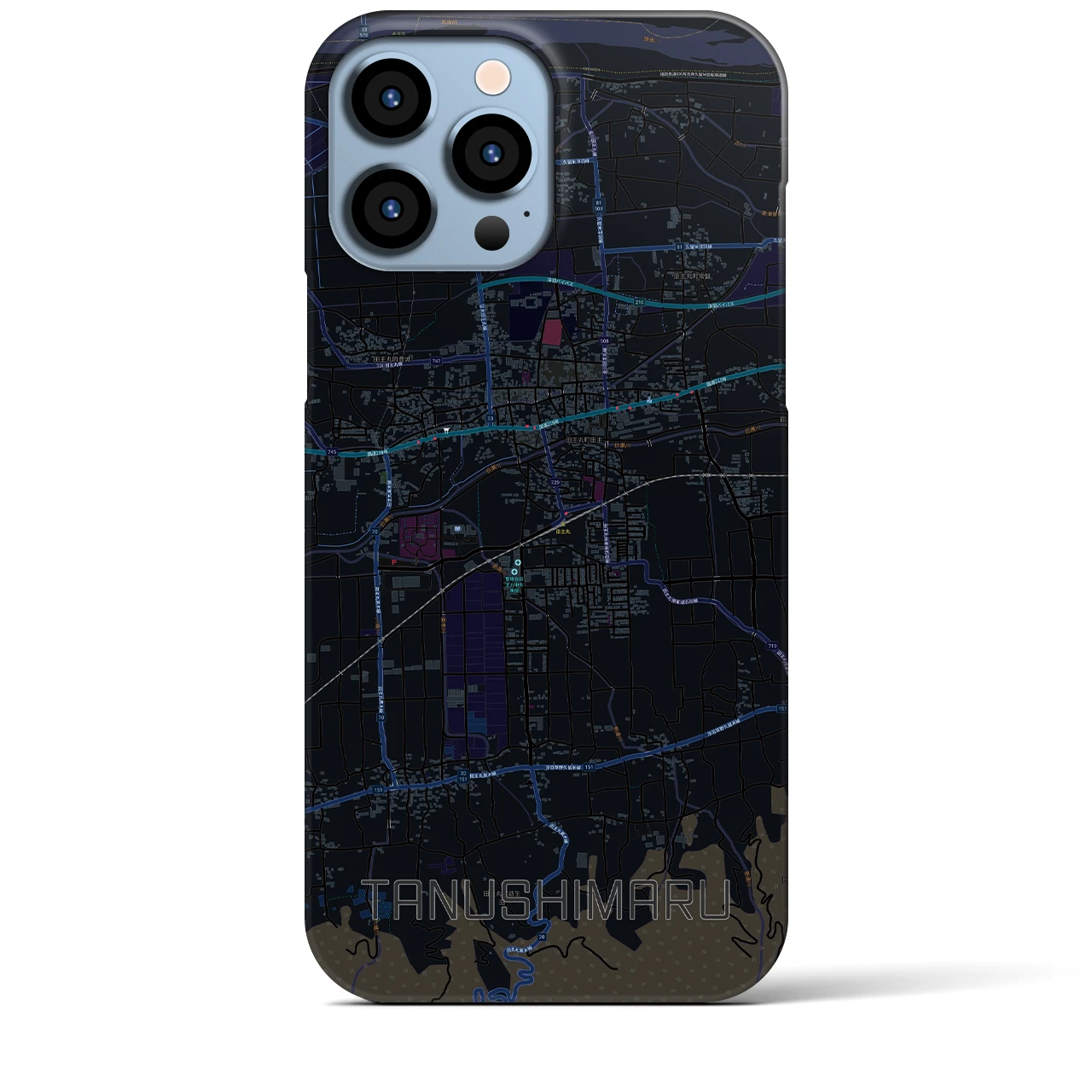 【田主丸(福岡県)】地図柄iPhoneケース(バックカバータイプ)