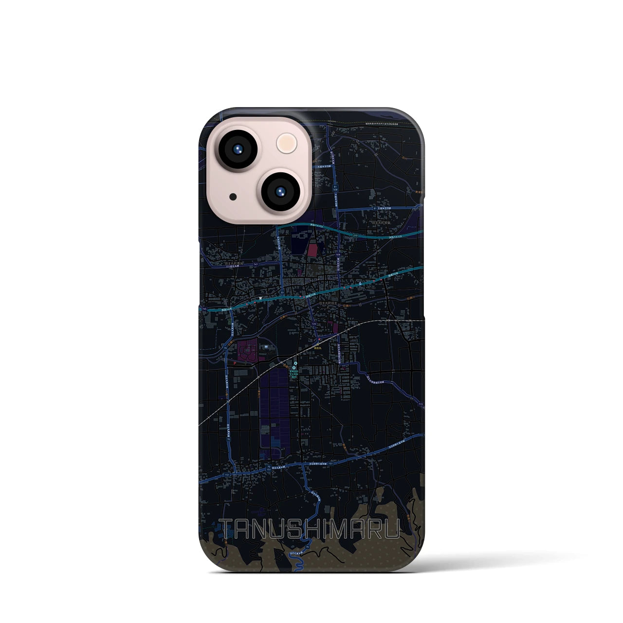 【田主丸(福岡県)】地図柄iPhoneケース(バックカバータイプ)
