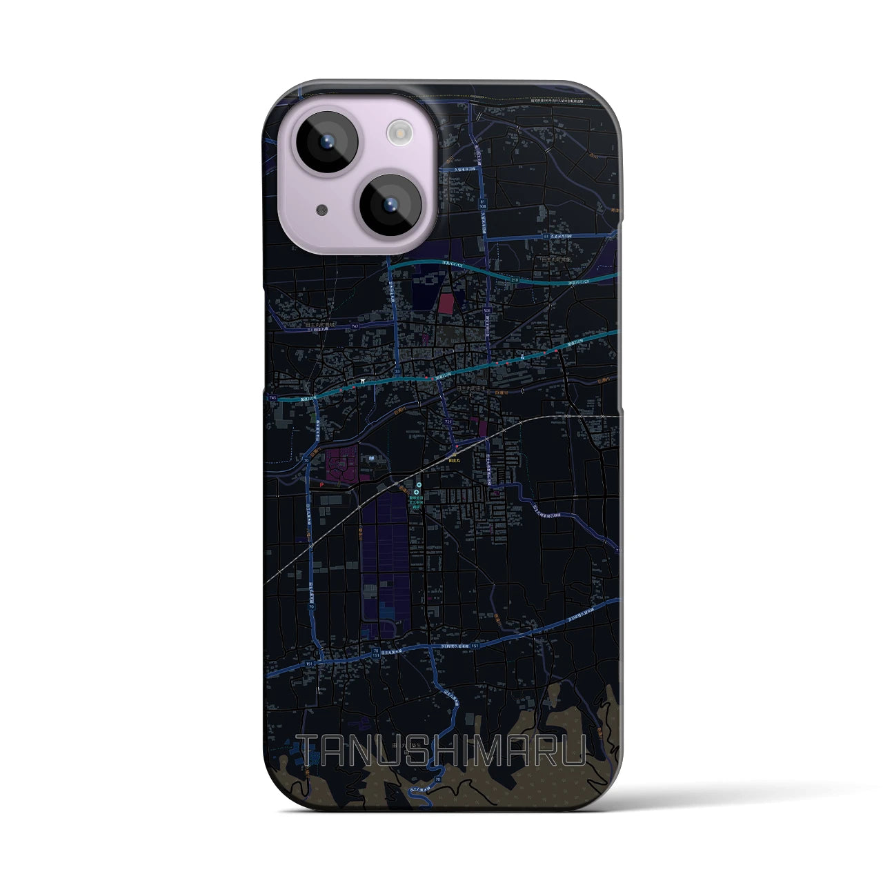 【田主丸(福岡県)】地図柄iPhoneケース(バックカバータイプ)