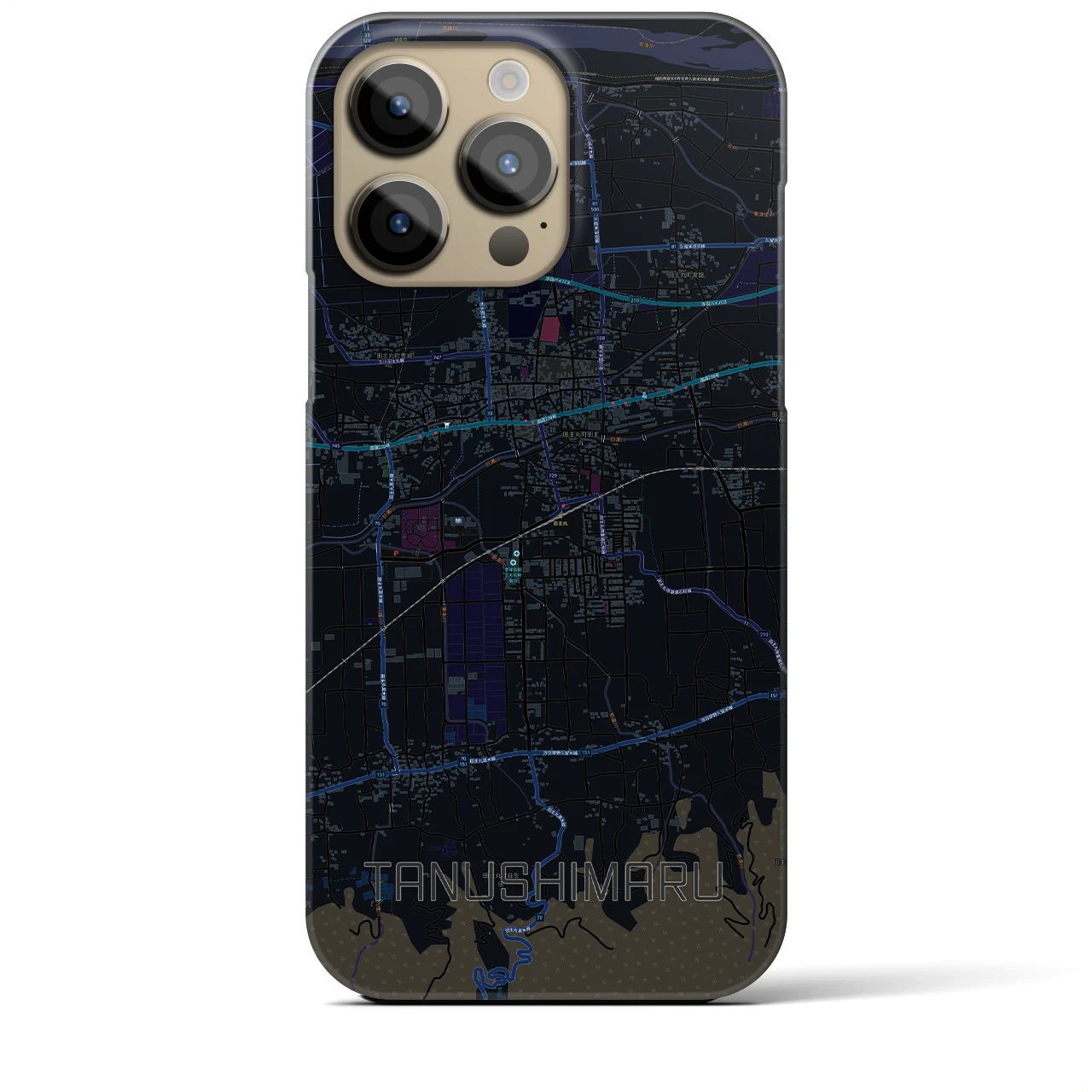 【田主丸(福岡県)】地図柄iPhoneケース(バックカバータイプ)