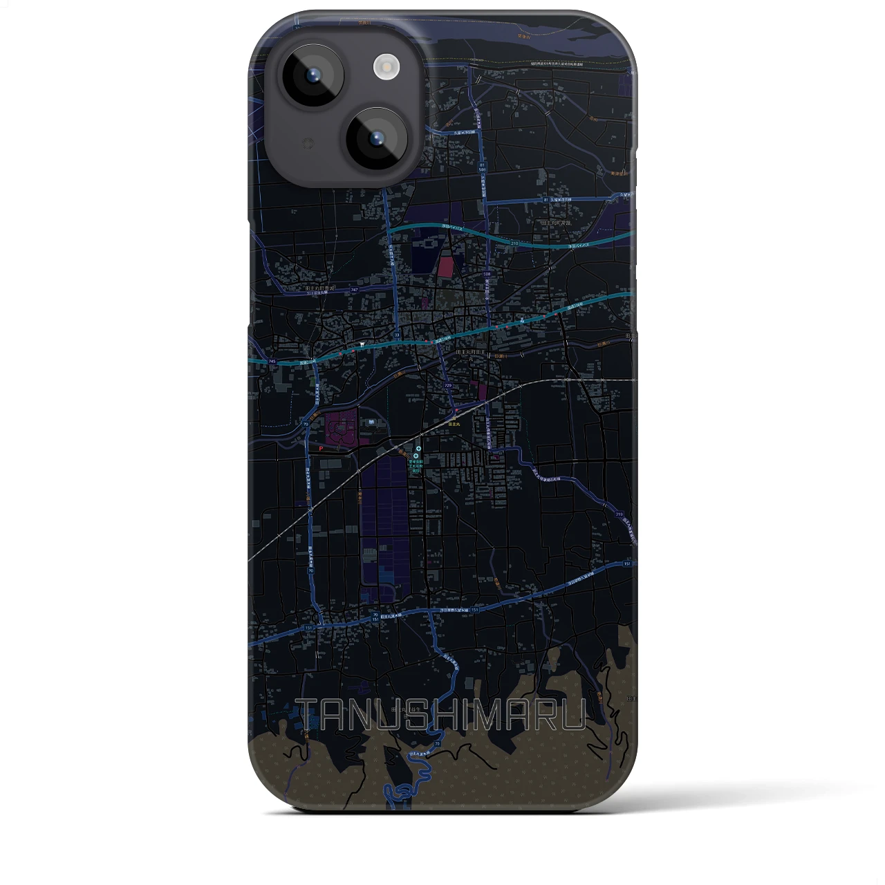 【田主丸(福岡県)】地図柄iPhoneケース(バックカバータイプ)