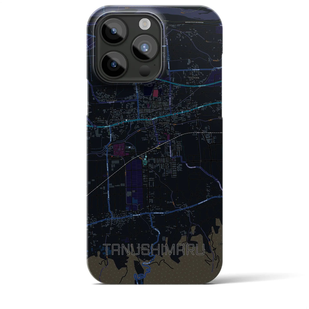 【田主丸(福岡県)】地図柄iPhoneケース(バックカバータイプ)