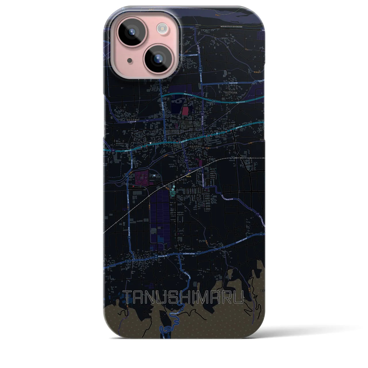 【田主丸(福岡県)】地図柄iPhoneケース(バックカバータイプ)