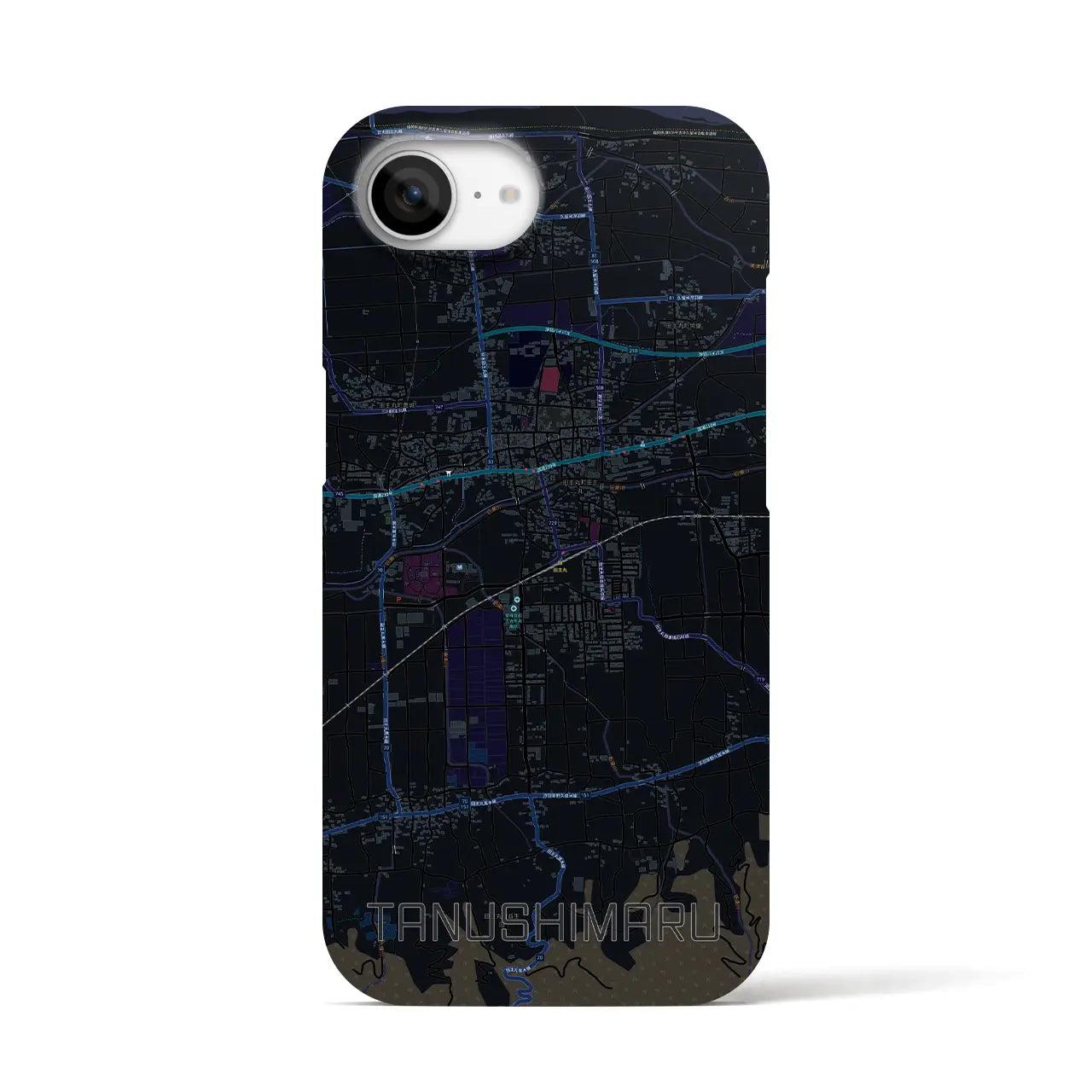 【田主丸(福岡県)】地図柄iPhoneケース(バックカバータイプ)