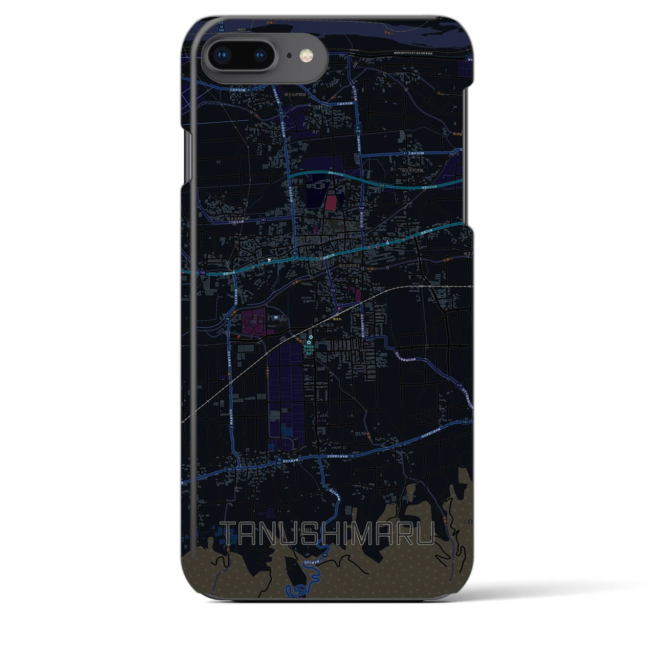 【田主丸(福岡県)】地図柄iPhoneケース(バックカバータイプ)