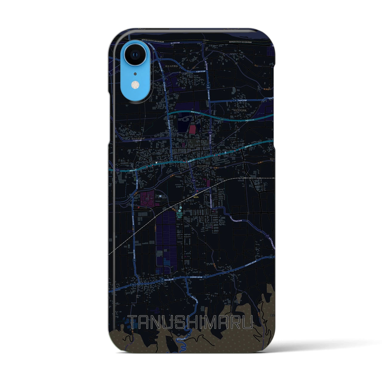 【田主丸(福岡県)】地図柄iPhoneケース(バックカバータイプ)