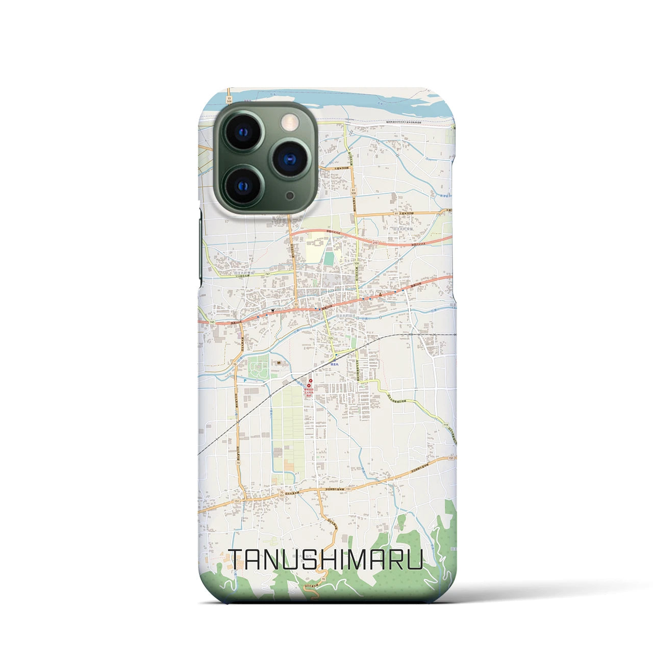 【田主丸(福岡県)】地図柄iPhoneケース(バックカバータイプ)