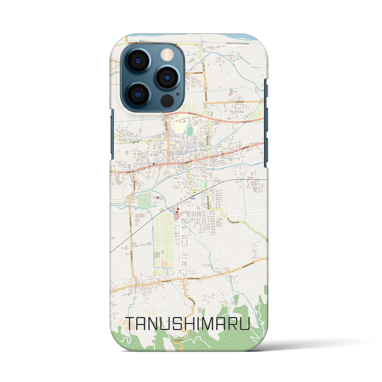 【田主丸(福岡県)】地図柄iPhoneケース(バックカバータイプ)