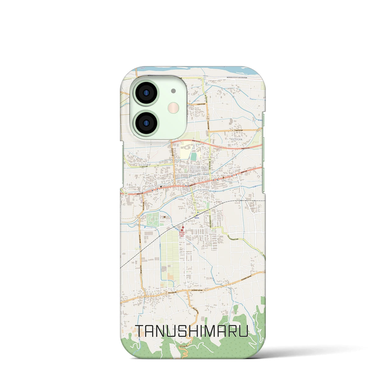 【田主丸(福岡県)】地図柄iPhoneケース(バックカバータイプ)