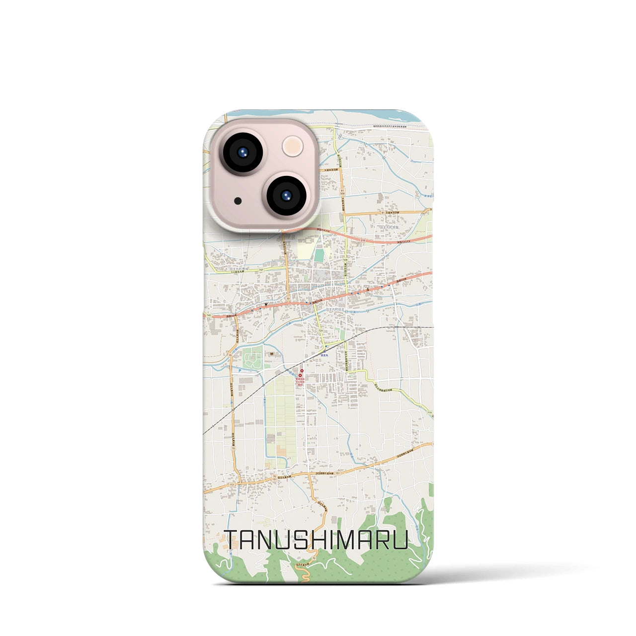 【田主丸(福岡県)】地図柄iPhoneケース(バックカバータイプ)