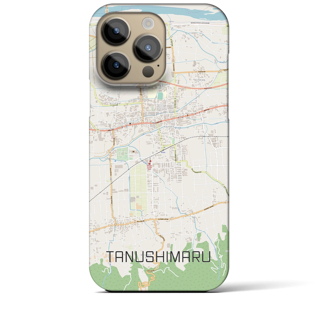 【田主丸(福岡県)】地図柄iPhoneケース(バックカバータイプ)