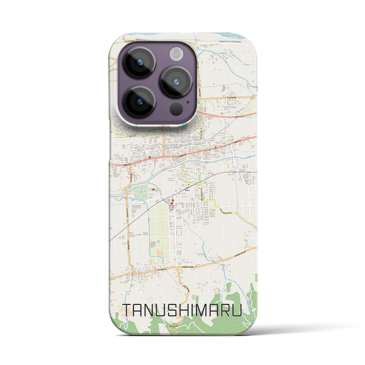 【田主丸(福岡県)】地図柄iPhoneケース(バックカバータイプ)