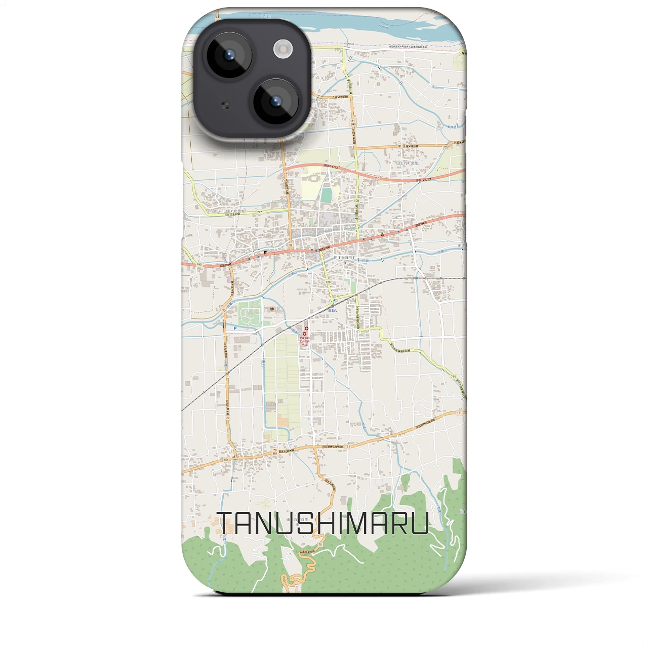 【田主丸(福岡県)】地図柄iPhoneケース(バックカバータイプ)