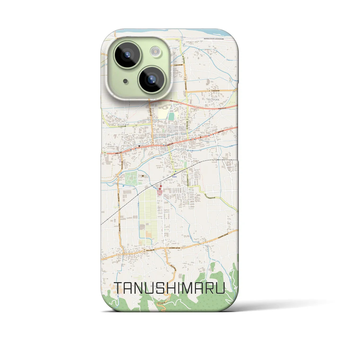 【田主丸(福岡県)】地図柄iPhoneケース(バックカバータイプ)