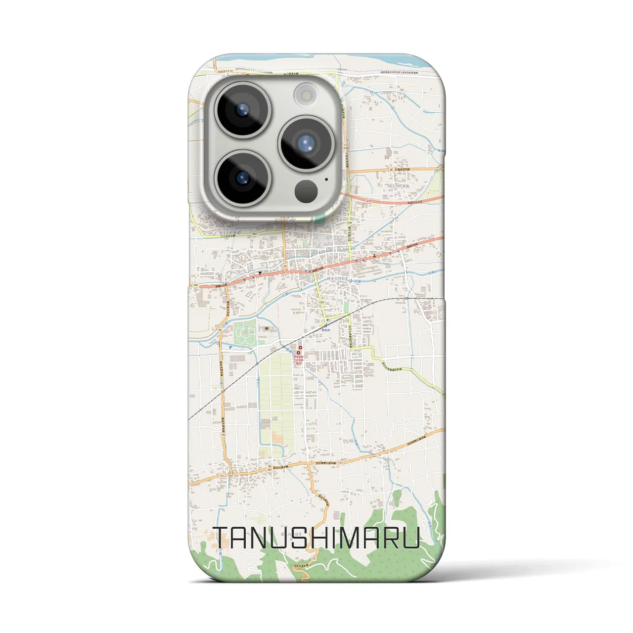 【田主丸(福岡県)】地図柄iPhoneケース(バックカバータイプ)