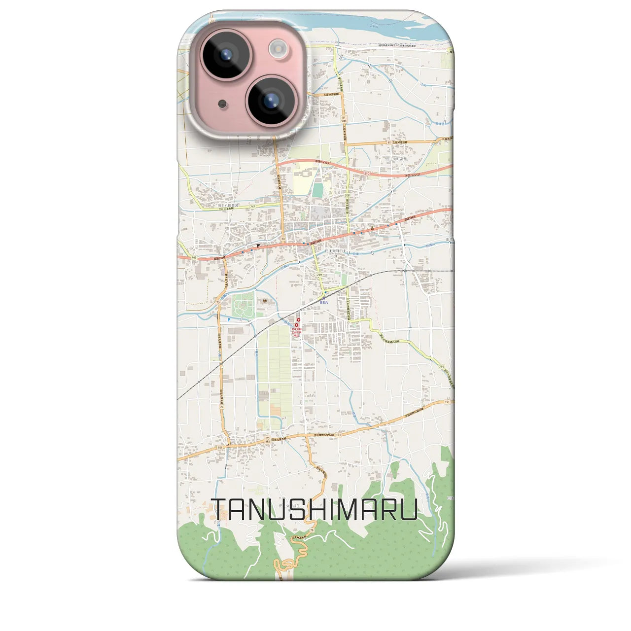 【田主丸(福岡県)】地図柄iPhoneケース(バックカバータイプ)
