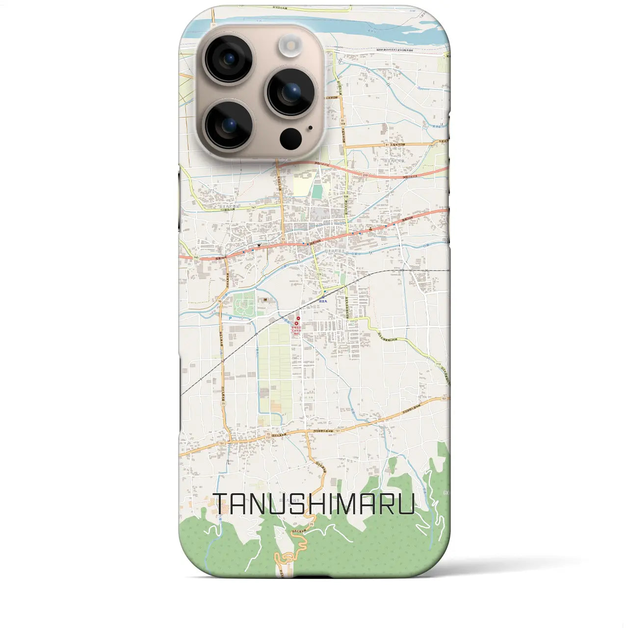 【田主丸(福岡県)】地図柄iPhoneケース(バックカバータイプ)