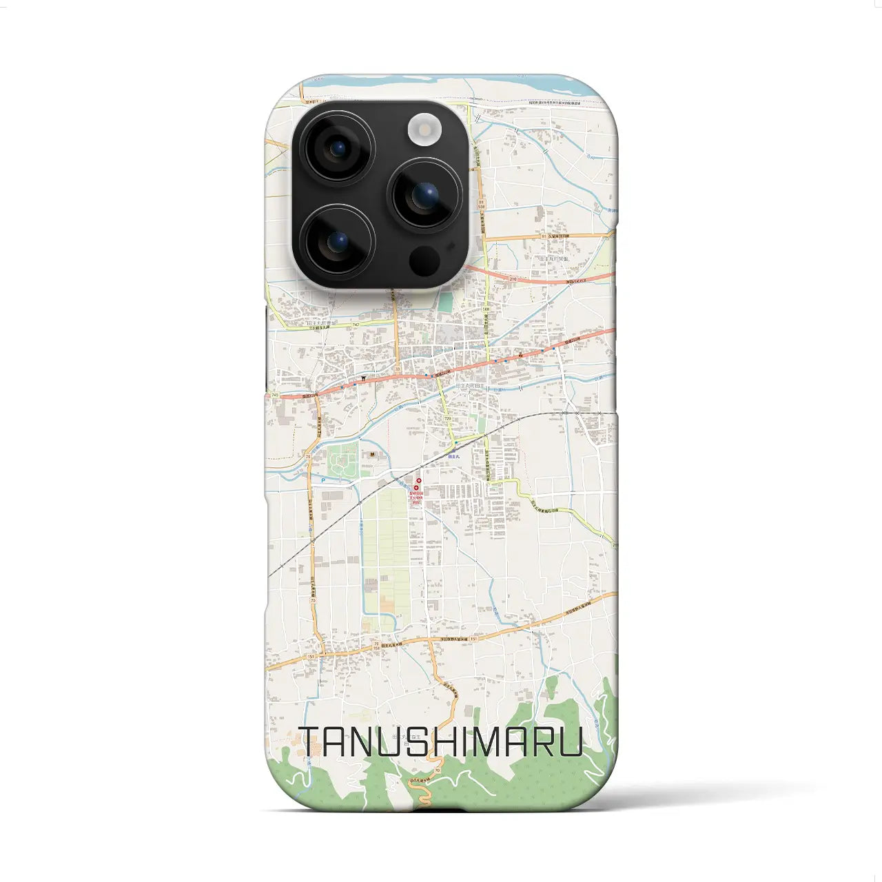 【田主丸(福岡県)】地図柄iPhoneケース(バックカバータイプ)