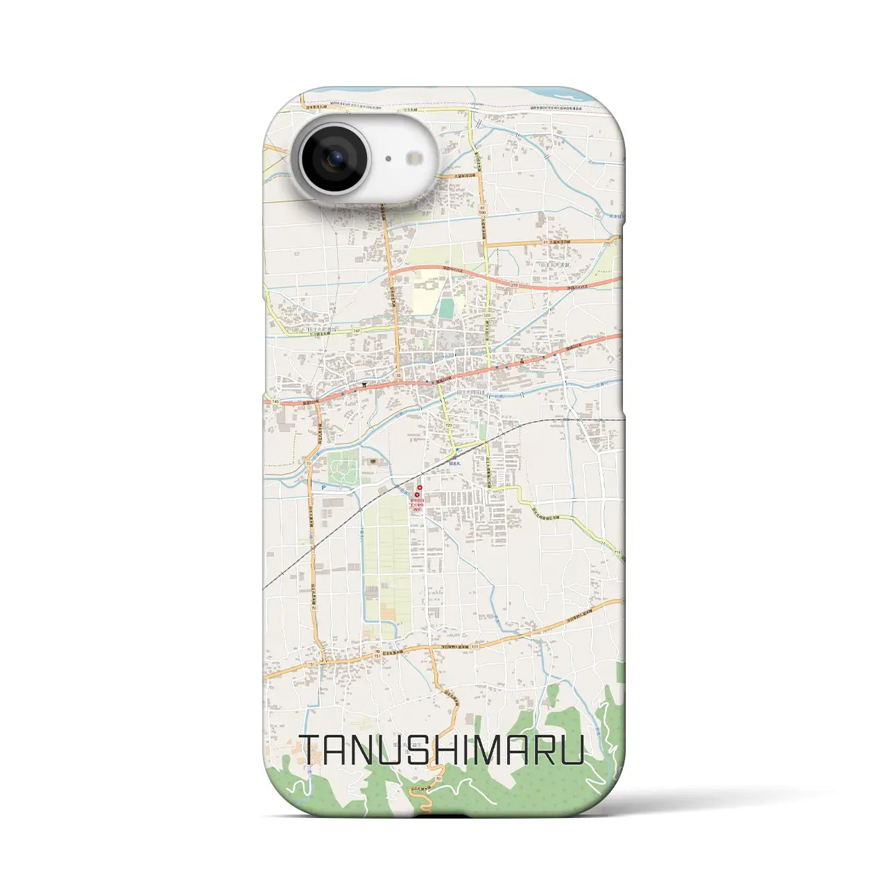 【田主丸(福岡県)】地図柄iPhoneケース(バックカバータイプ)