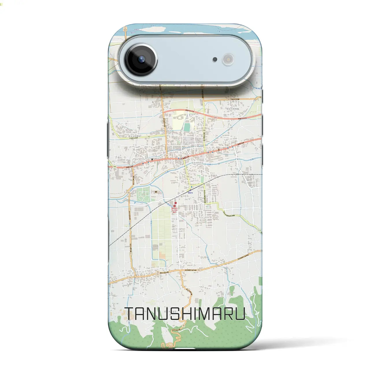 【田主丸(福岡県)】地図柄iPhoneケース(バックカバータイプ)