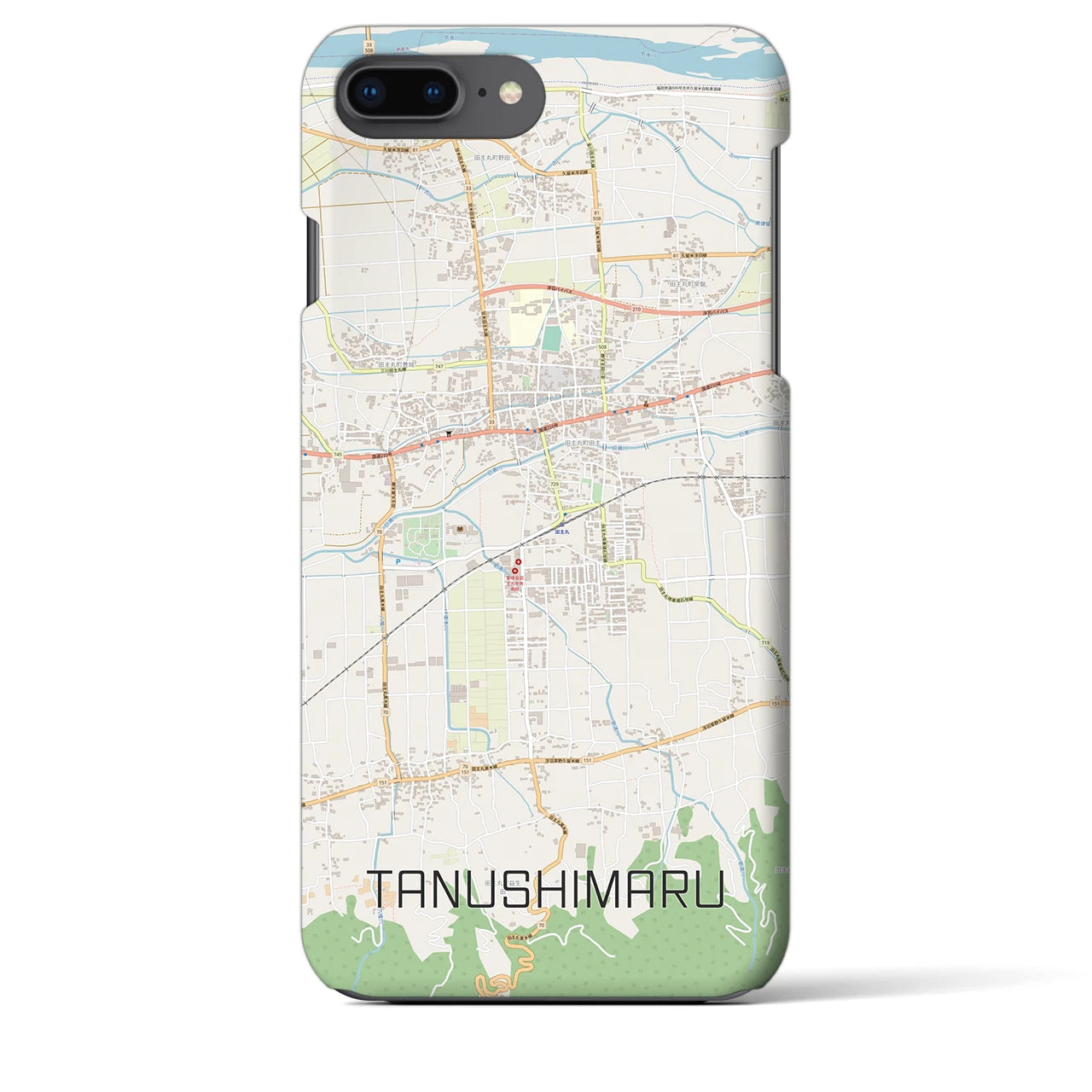 【田主丸(福岡県)】地図柄iPhoneケース(バックカバータイプ)
