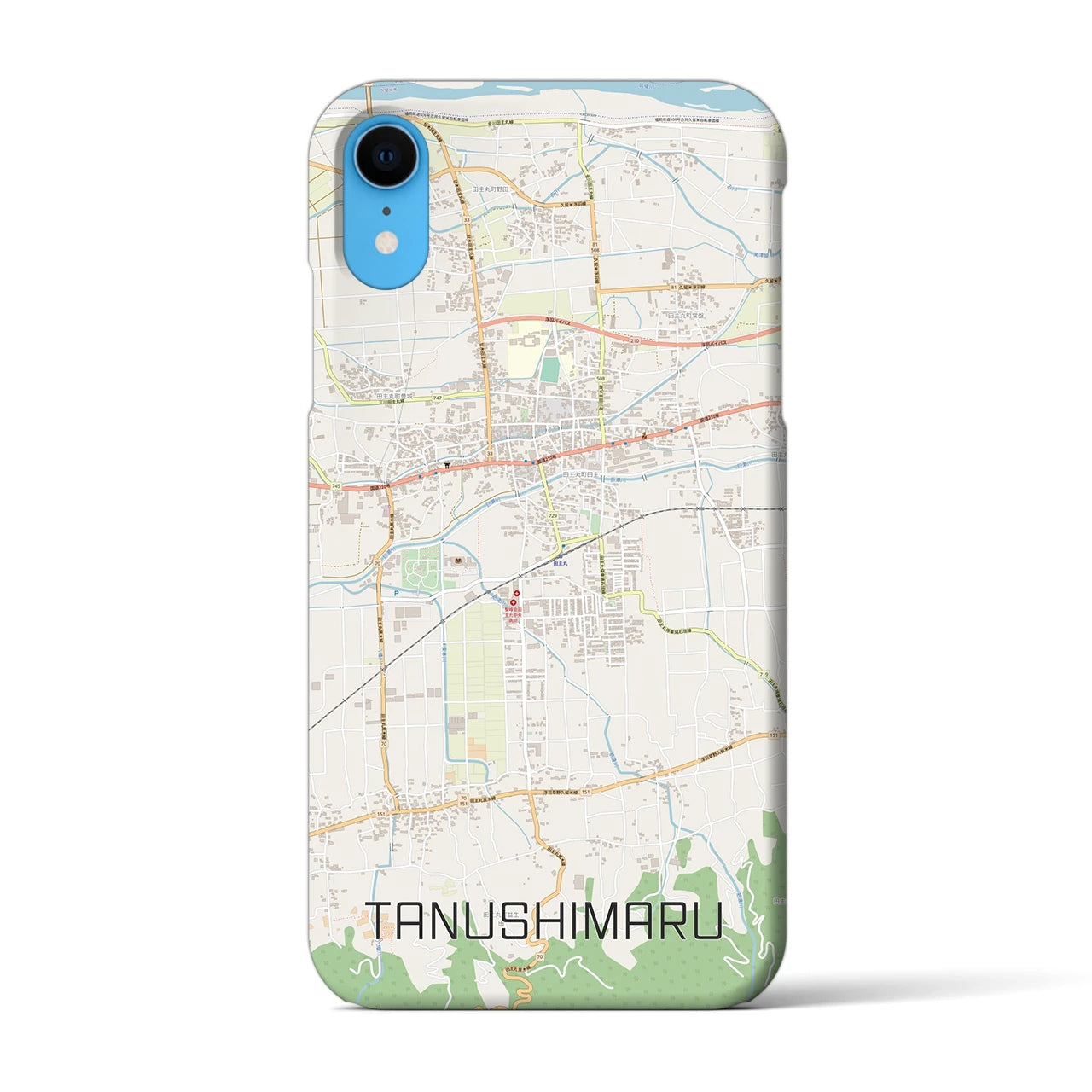 【田主丸(福岡県)】地図柄iPhoneケース(バックカバータイプ)